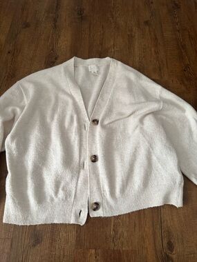 H&M Cream Button-Up Women's Cardigan